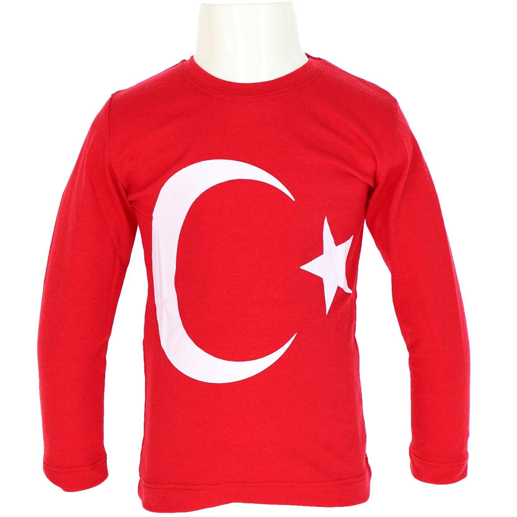 504 Ataturk and Turkish flag printed children's t-shirt wholesale 9-10-11-12 age