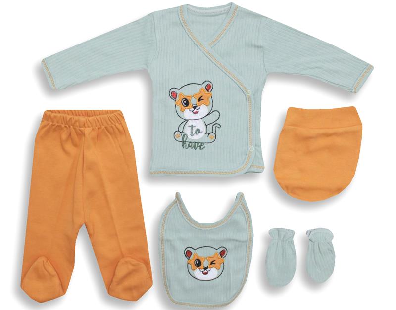 7114 toptan bebe 5li zıbın set