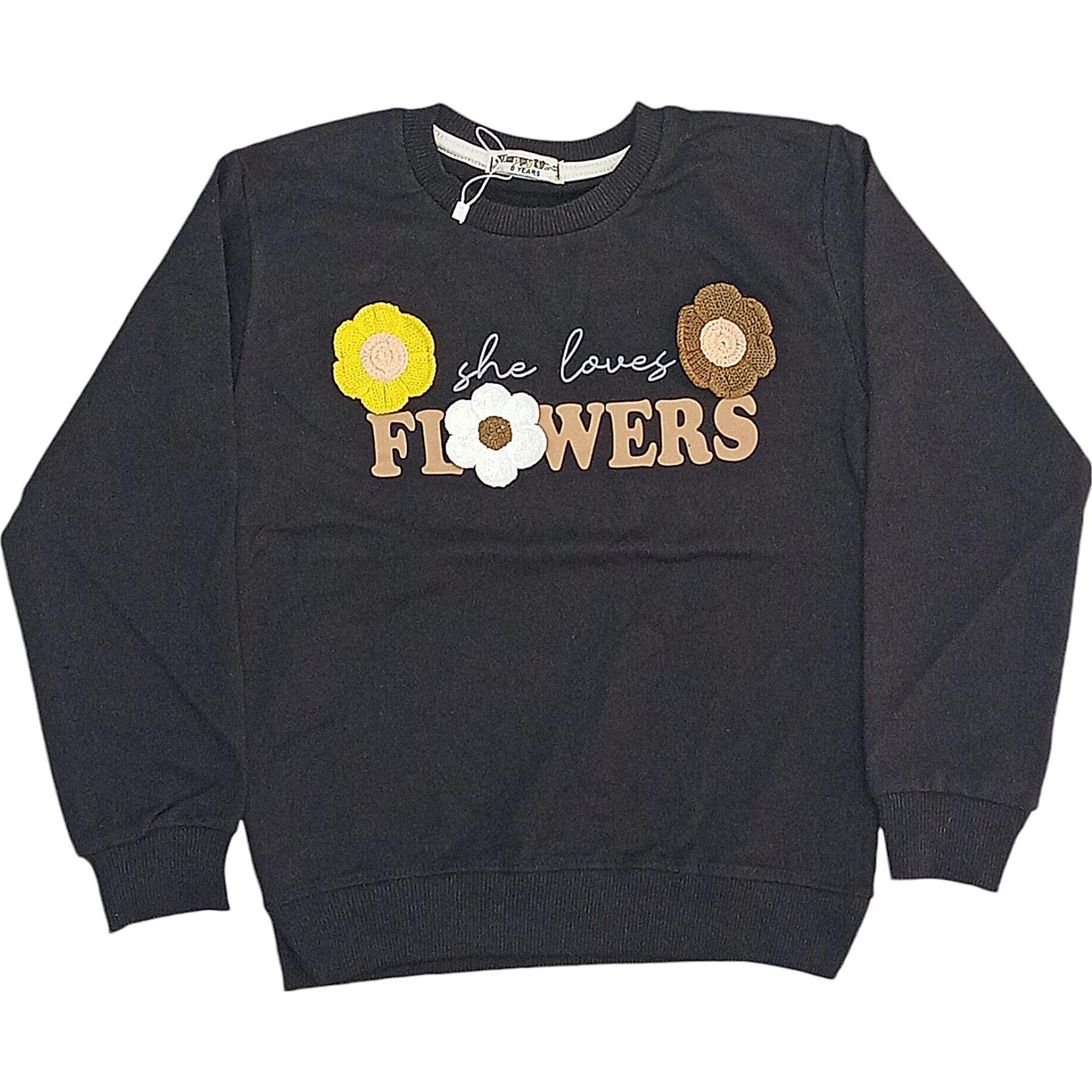 2086 flowers kız çocuk sweat toptan 5-6-7-8 yaş