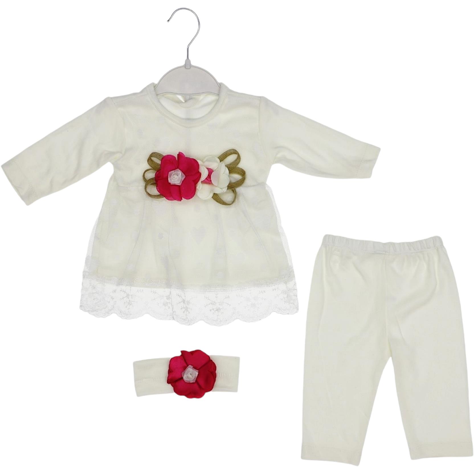 tulle bandana baby girl set wholesale 6-9-12 months rose flower