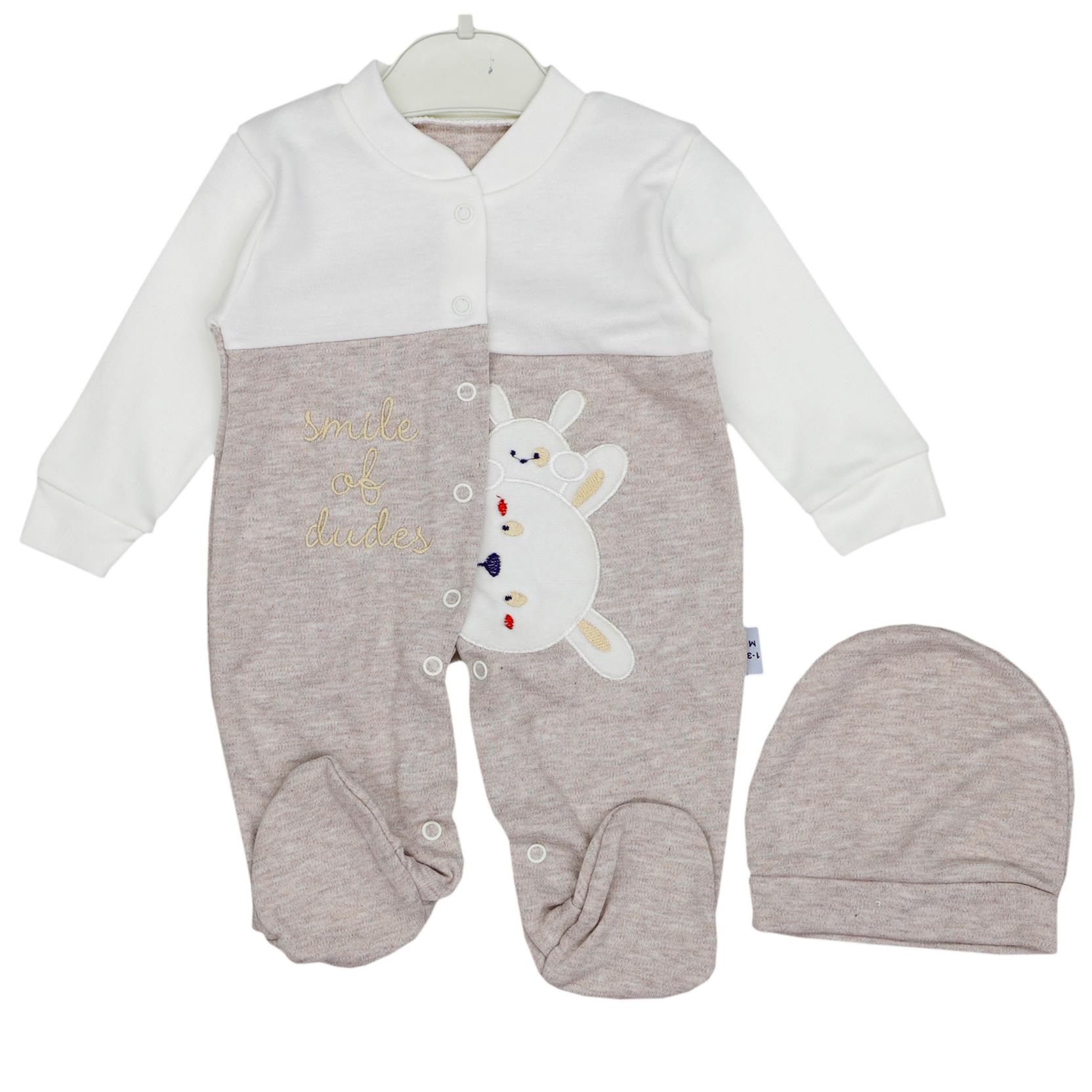 1302 organic cotton baby rompers wholesale 3-6-9 months rabbit print