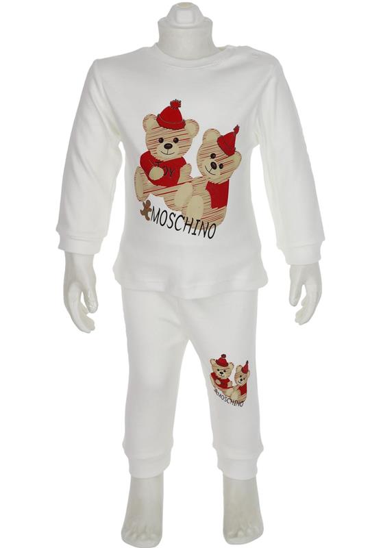 8178 bebek eşofman takımları toptan 6/18 ay moschino baskılı