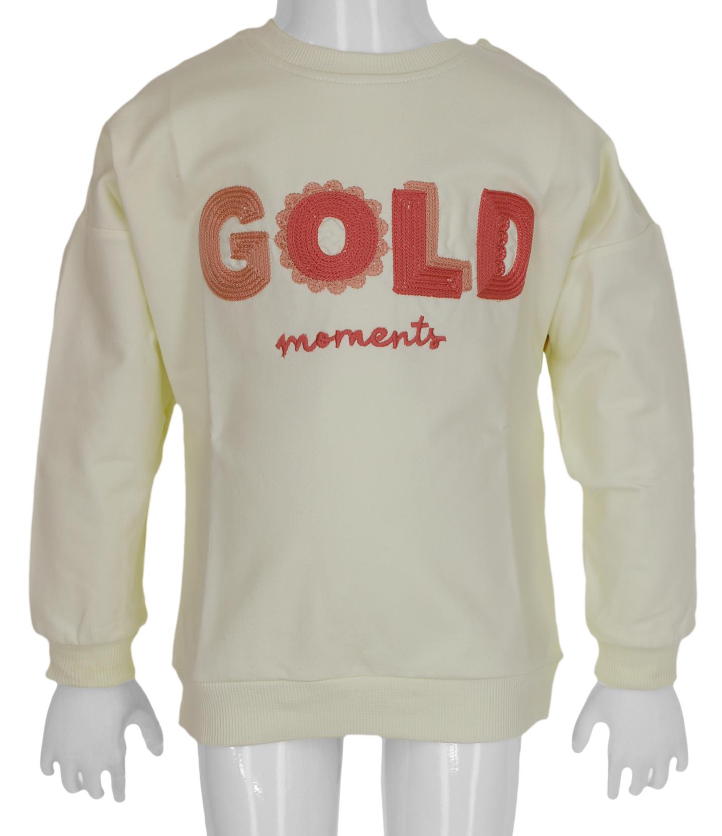 11978 gold print high quality girls sweatshirt wholesale 5-8 age