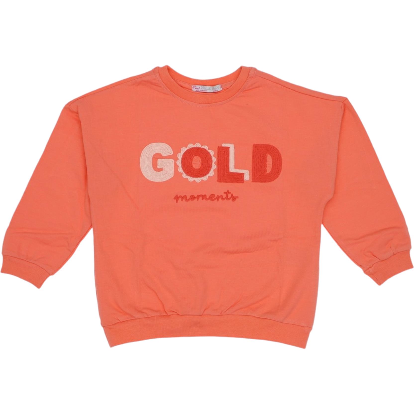 11978 gold print high quality girls sweatshirt wholesale 5-8 age