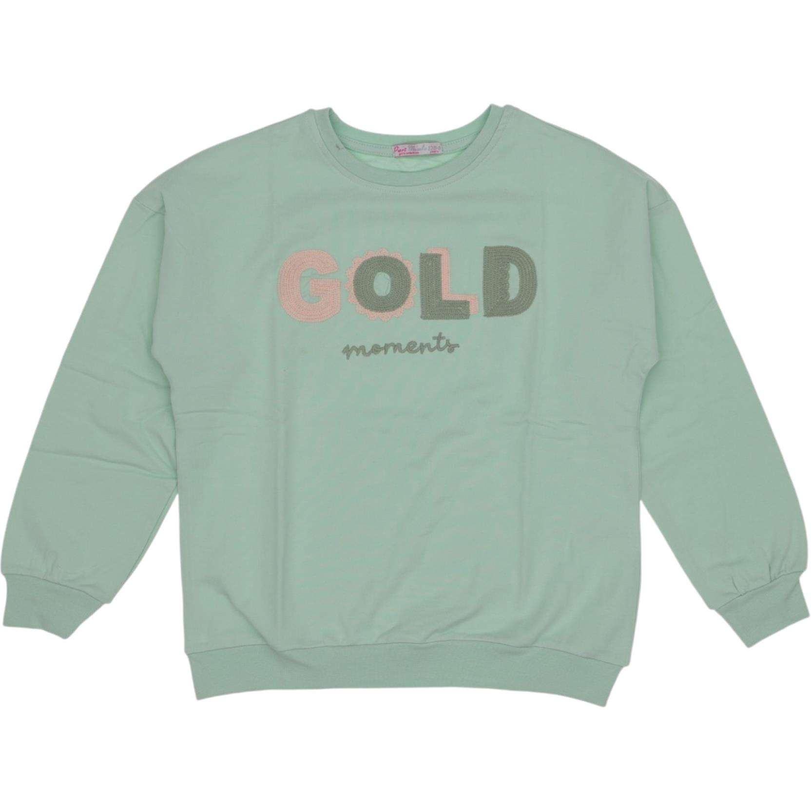 11978 gold print high quality girls sweatshirt wholesale 5-8 age