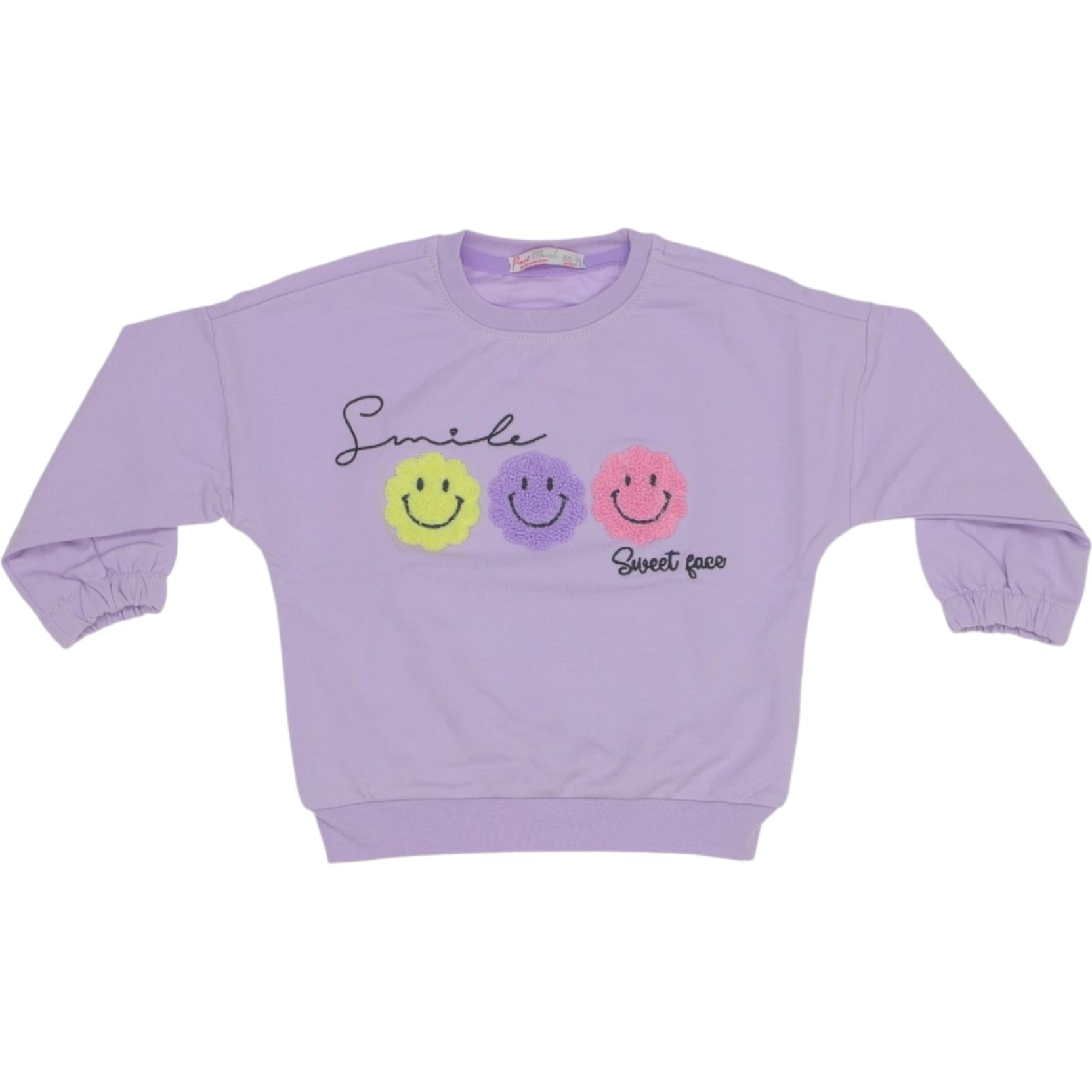 11967 girls sweatshirt varieties wholesale 1-4 age smile embroidery