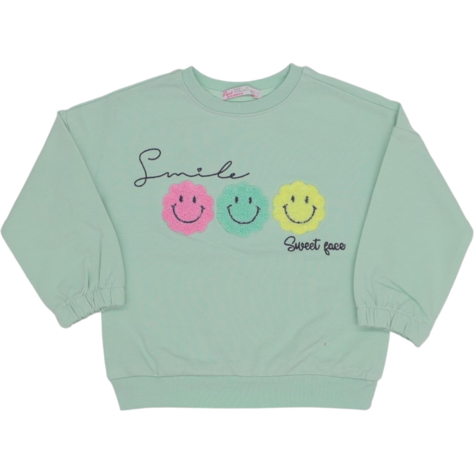 11967 girls sweatshirt varieties wholesale 1-4 age smile embroidery