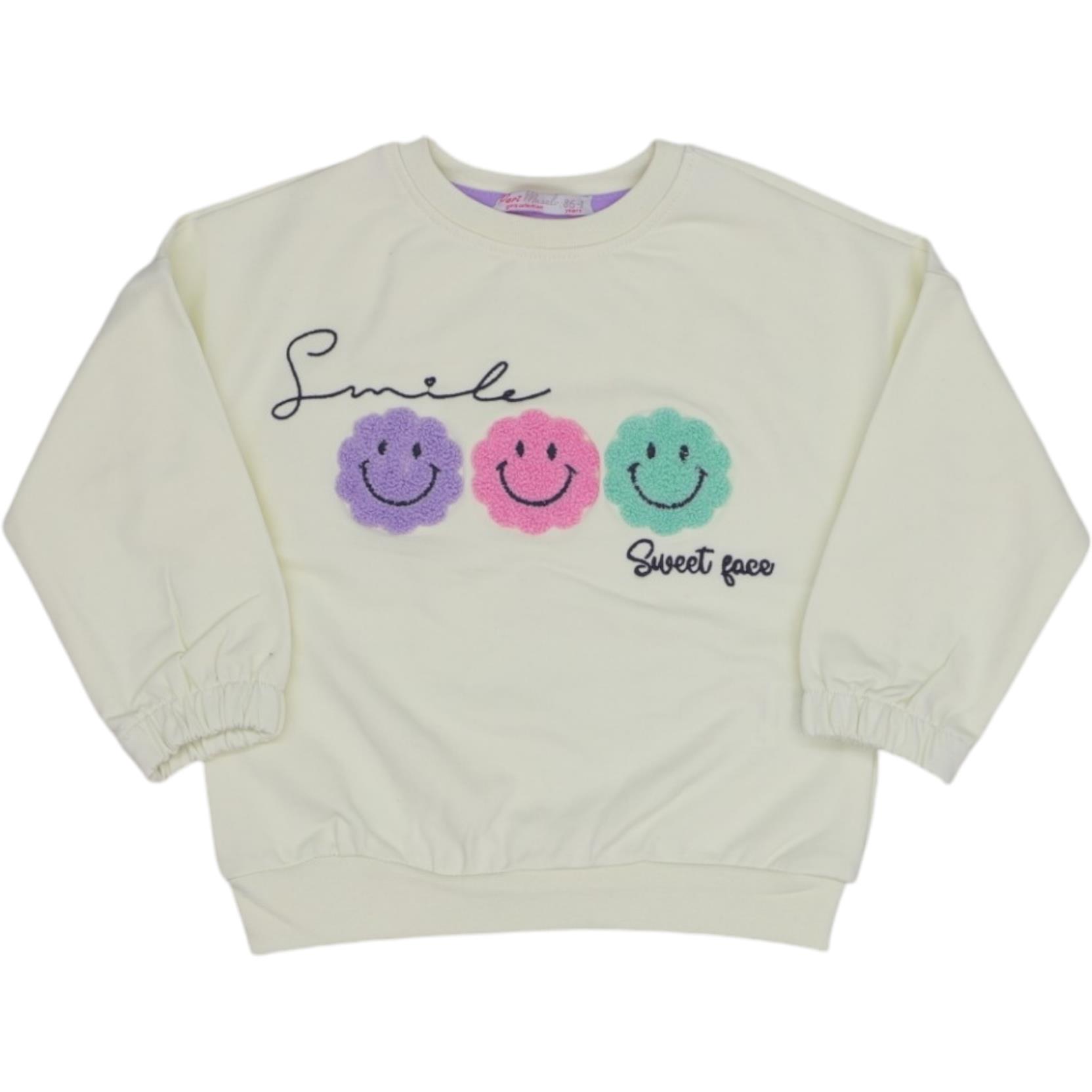 11967 girls sweatshirt varieties wholesale 1-4 age smile embroidery