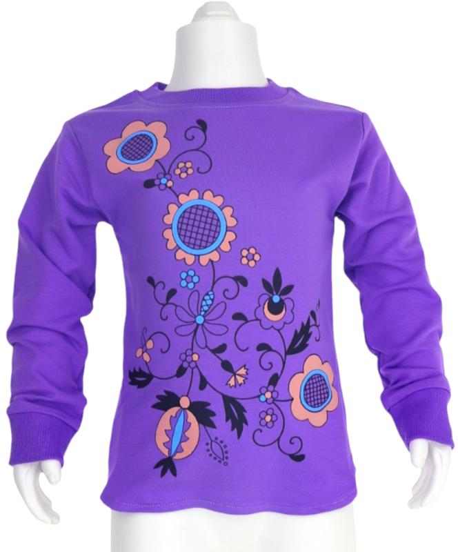 132 purple floral girls sweatshirts wholesale 3-4-5-6-7 age